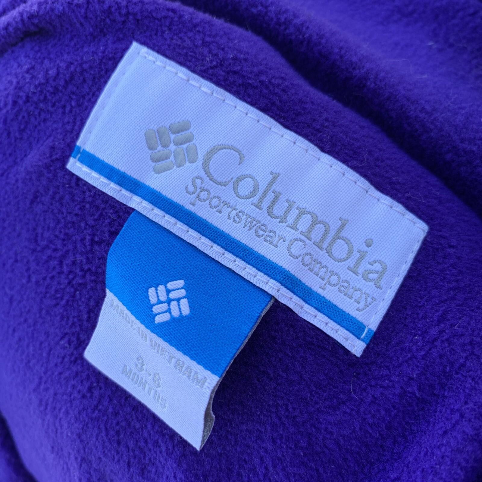 COLUMBIA Infant Blue Hooded DOWN FILLED SNOWSUIT Puffer Snow Suit 36