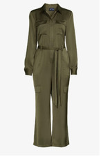 SCOOP TUTA DONNA RASO CON GAMBA LARGA NUOVA CON ETICHETTA TAGLIA SMALL 4/6 OLIVA NOTTE