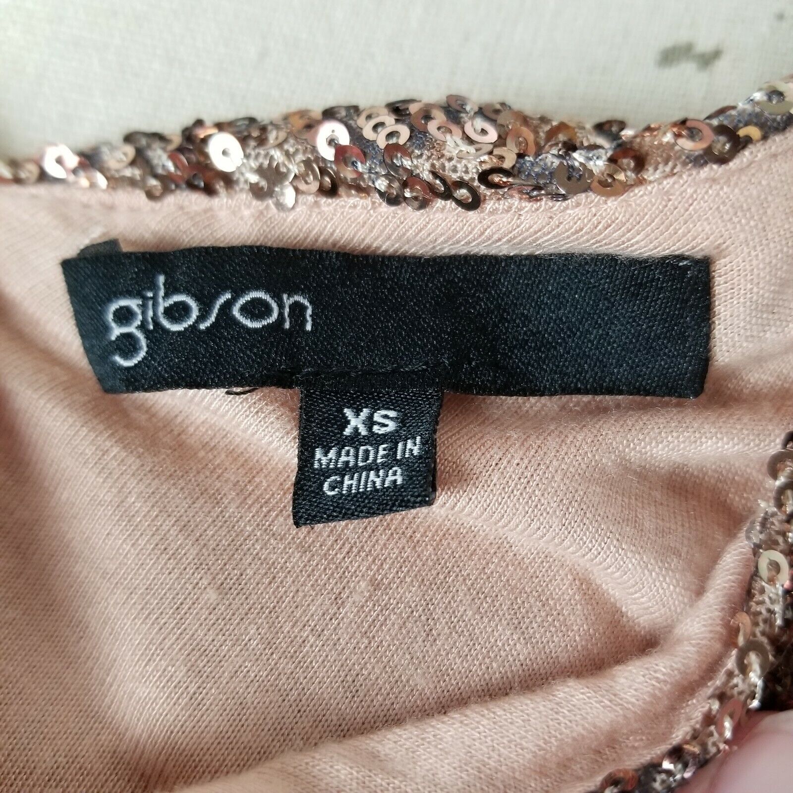 Gibson Rose Gold Sequined Lined Party Dress - image 2