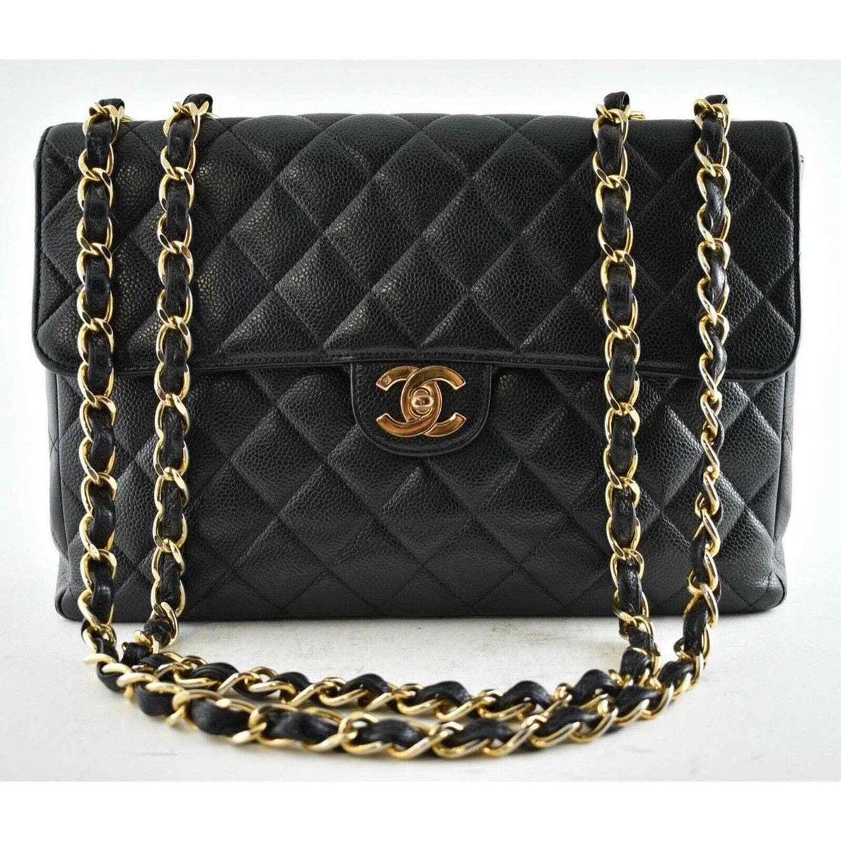 CHANEL Lambskin Quilted Large Geometric Flap Bag