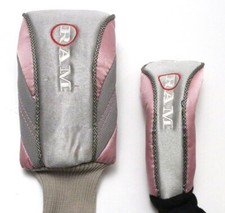 Ram Golf Ladies Driver and Hybrid Golf Club Head Cover Set of 2 Grey - Pink Read