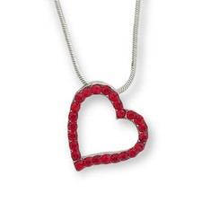 Heart Necklace Made With Swarovski Crystal Red Elegant New Pendant 18" Chain