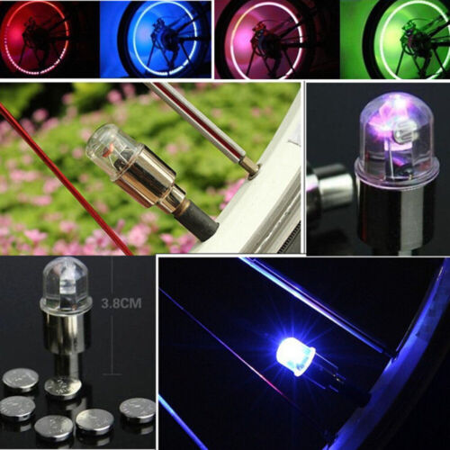 4x Multicolor Car Wheel Tire Tyre Air Valve Stem LED Light Cap Cover Accessories - Picture 3 of 10