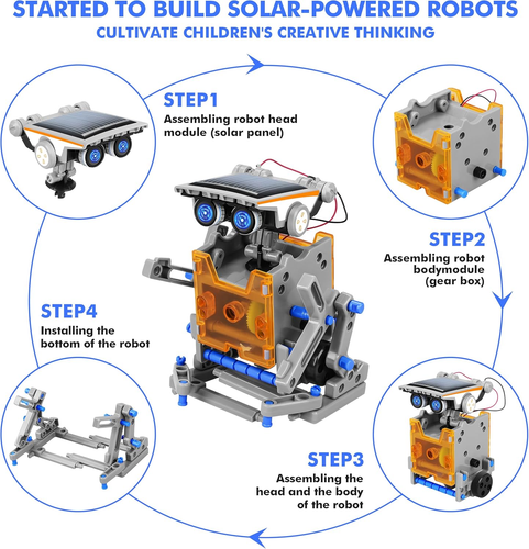 13-In-1 Solar Power Robot Building Kit for Kids Ages 8-12, DIY Science Toy - Picture 2 of 12