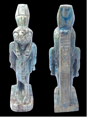 RARE ANTIQUE ANCIENT EGYPTIAN Statue Stone God Horus Magic Hieroglyphic