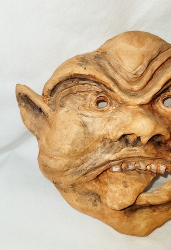 Signed Hand Crafted/Hand Painted Pottery Devil/Monster/Demon Mask Wall Hanging - Picture 2 of 12