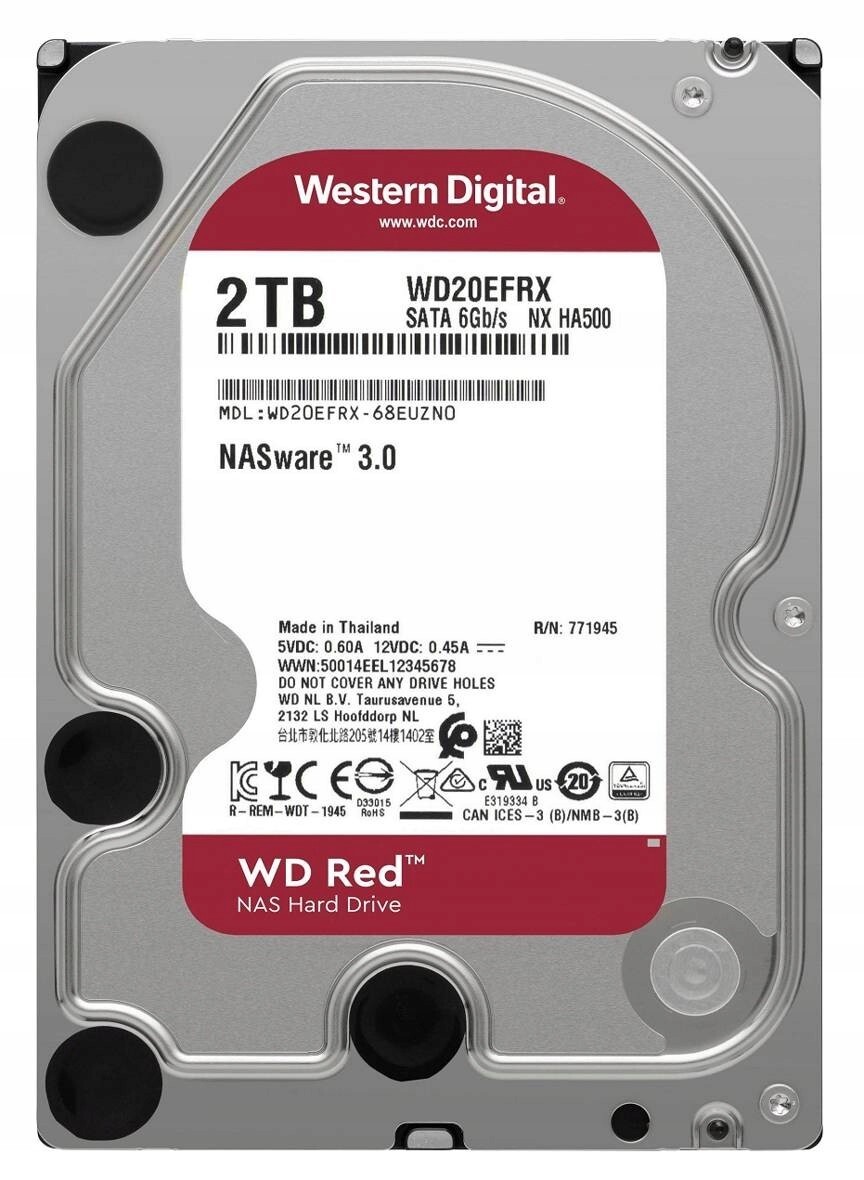 WD RED 2TB WD20EFRX NASware 3.0 NX HA500 5400U/min 64MB SATA III