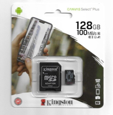 Kingston Canvas Select Plus 128GB Class 10 - Micro SD Speicherkarte (SDCS2/128GB)