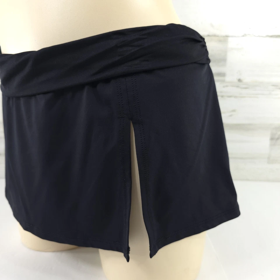 LA BLANCA BLACK SWIM MINI SKIRT BIKINI BOTTOM WOMEN'S SIZE 12 WITH A SLIT *VGC* - Image 4 of 4