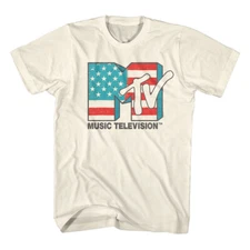 MTV Music Television United States American Flag Logo Men's T Shirt 