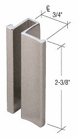 CRL S0H238BN Nickel Slip-On Handle for 3/16" or 1/4" Frameless Sliding Door - Picture 2 of 3