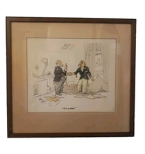 Vintage Gene Carr (1881-1959) Caricature Comic Art Print " It's A Deal"