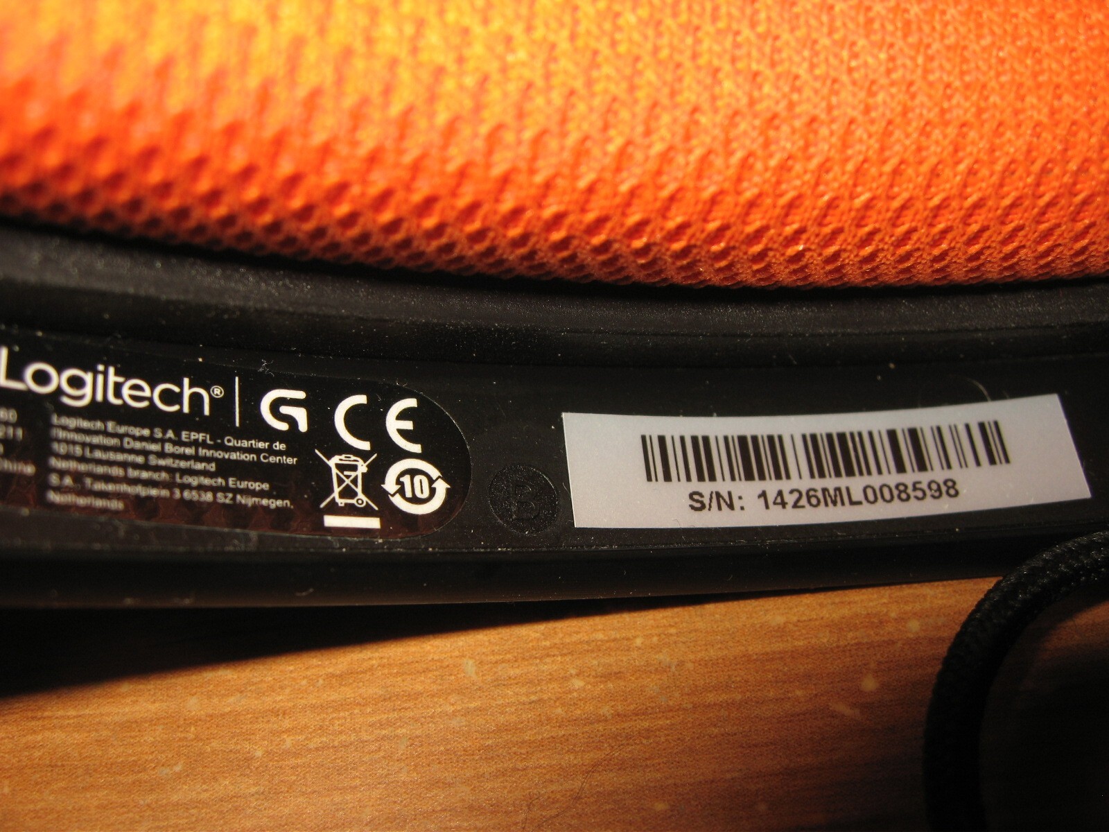 Logitech G430 over-the-ear stereo gaming wired headset black orange Quakecon2014