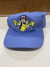 Youth Pokemon Hat Gotta Catch Em All Nintendo 90s Blue Cap Pikachu Ash Vintage