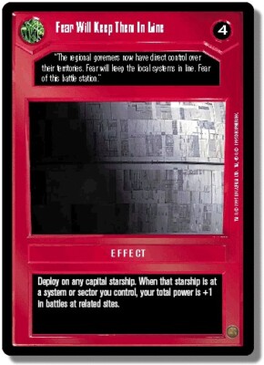 SWCCG: Fear Will Keep Them In Line [Moderately Played] Premiere SW Star Wars CCG