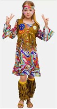 Spooktacular Creations Hippie Girl Costume Peace Love 60s/70s w/ Accessories S