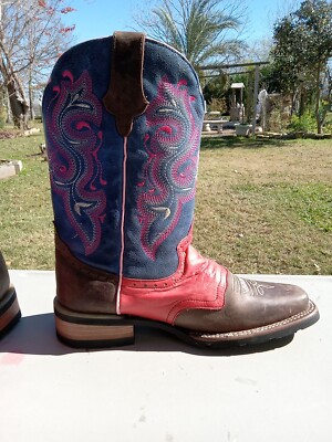Korwin Boots Fancy Leather Western Cowboy Boots Brown Embroidered US Sz5/mex24