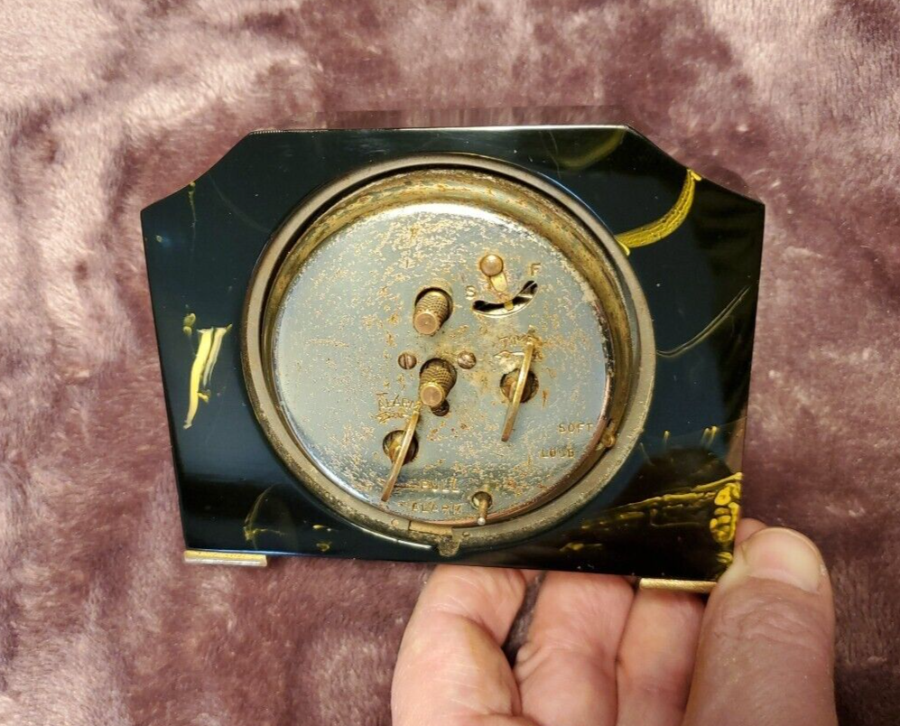 Beautiful Black and Yellow Marbled Catalin Bakelite Seth Thomas Clock eBay