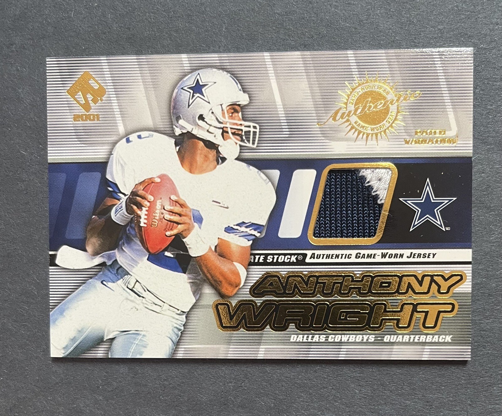 2001 Pacific Private Stock Game-Worn Gear Patch /150 Anthony Wright #45 Patch