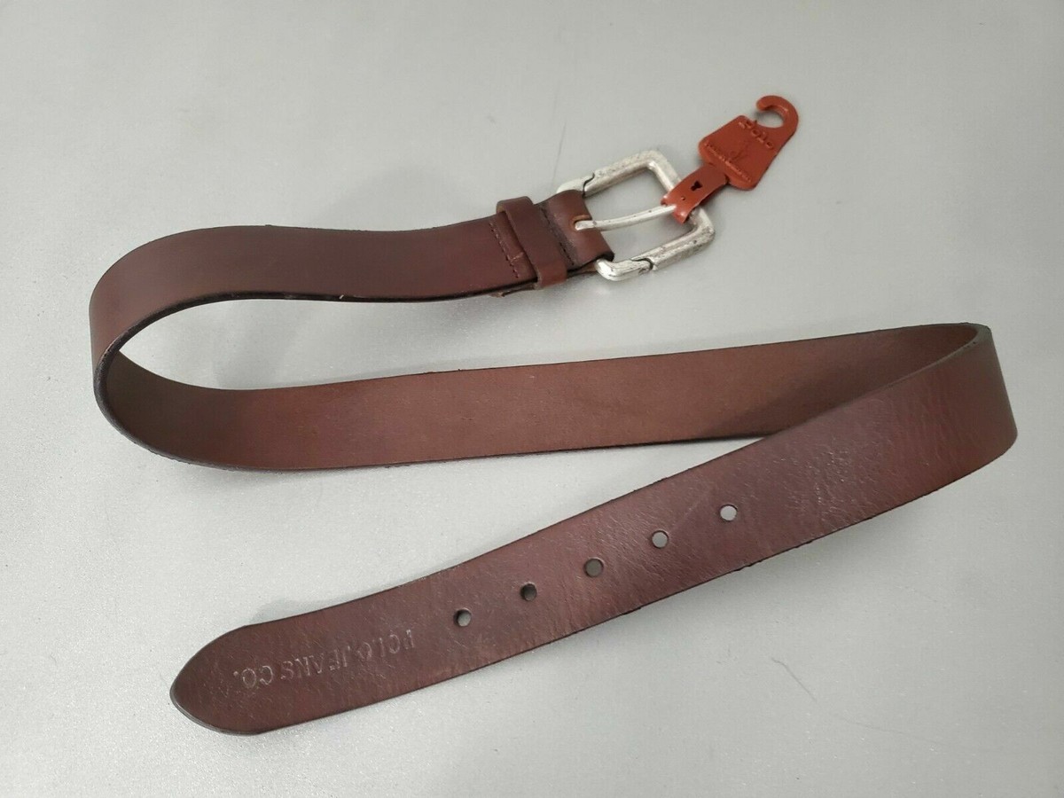 VTG RALPH LAUREN POLO JEANS BROWN CALF-LEATHER MENS SINGLE 