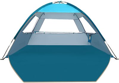 Beach Tent Sun Shade for 3-4 Person, UPF 50+ Beach Sun Shelter Outdoor Canopy, L