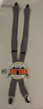 1982 Batman Suspenders Lee Co Gray w/ Logo 1980s hipster child size HTF RARE