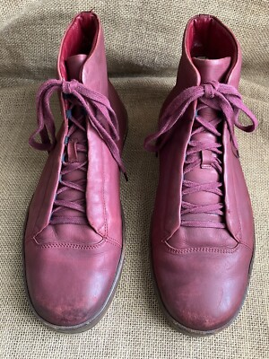Gucci Mens Red Leather High Top Sneakers Size UK 9 G || US  display picture 3