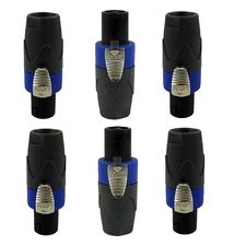 6Pcs Pole Conductor Speakon Cable Male Connector End For PA Speaker Loudspeakers
