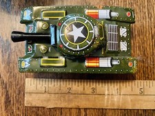 Vintage Mitsuhashi tin toy T-35 tank 4.5 1950s G.C. Murphy's Made In Japan