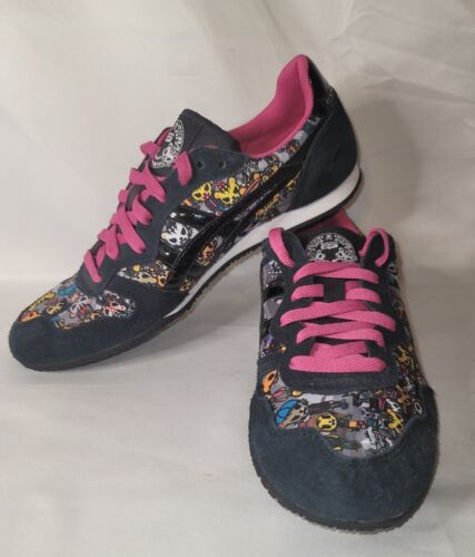 Asics Tokidoki X Onitsuka Tiger Black & Pink Lowtop Shoes Size 10 - Afbeelding 1 van 14