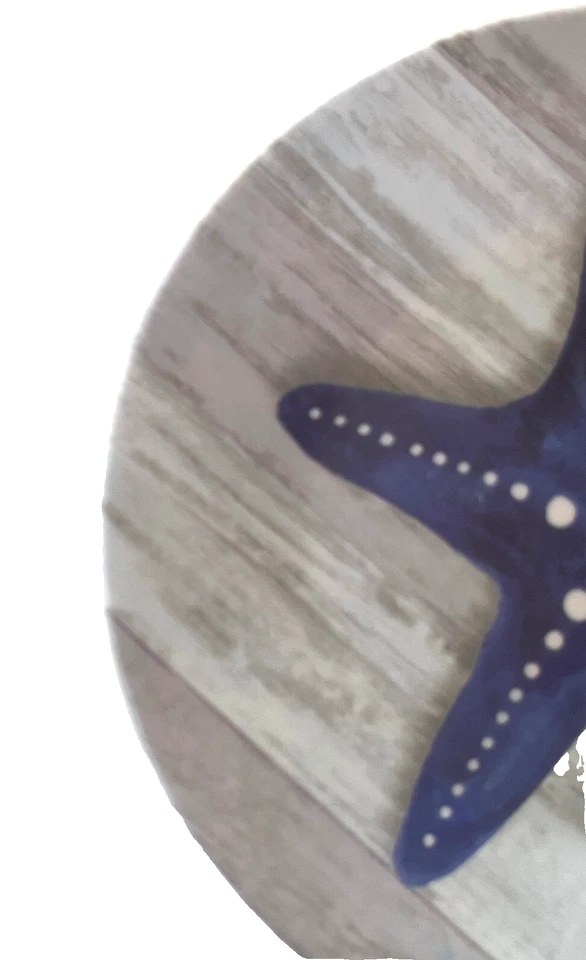 Juego de 4 platos de postre aperitivo estrella de mar melamina tidbit 6" casa de playa gris Foto 2 de 4