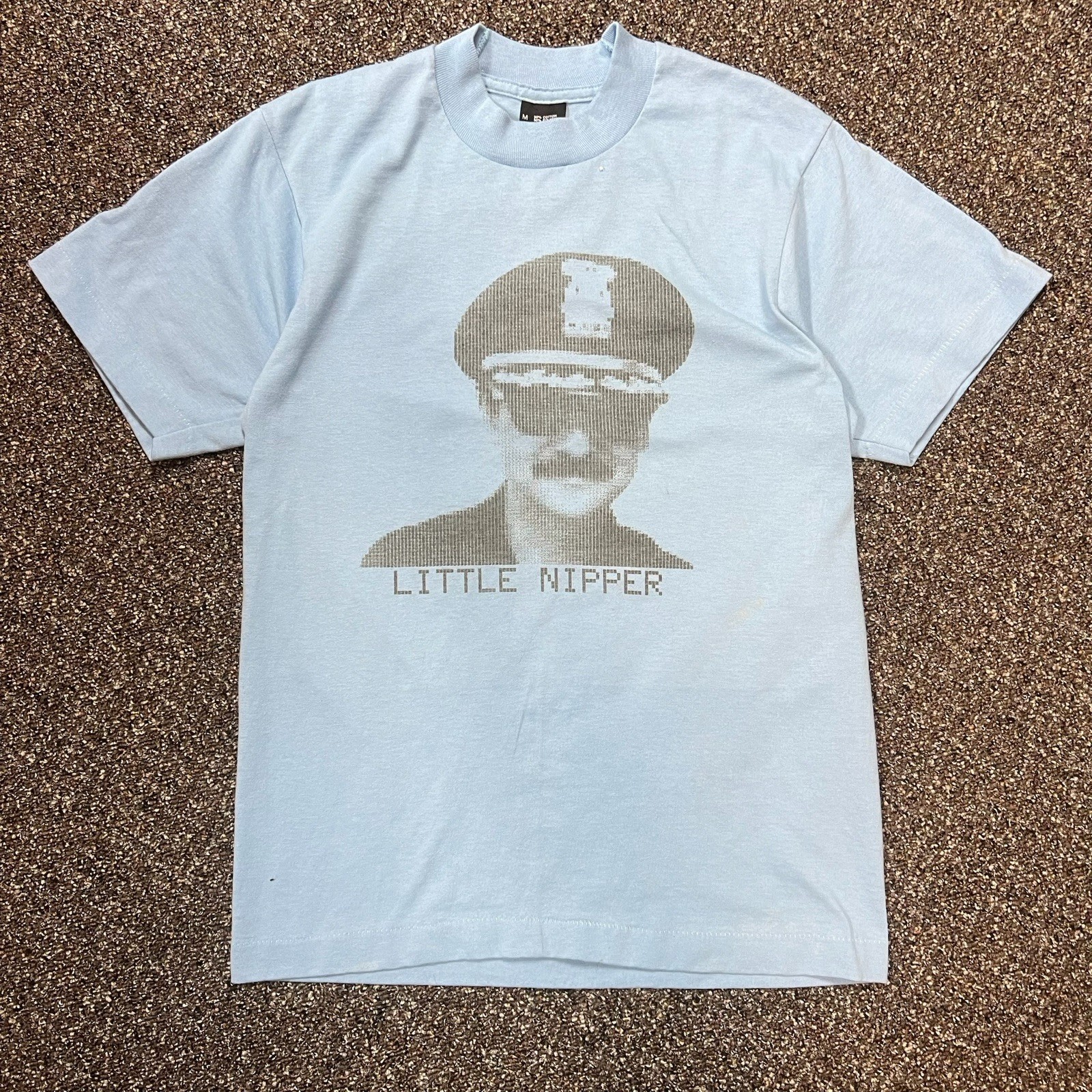 Vintage 90s Little Nipper Cop Blue Gay Bar Leather BDSM Gay Interest Shirt Med