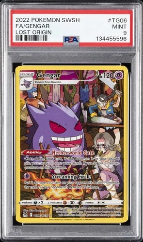 2022 POKEMON SWORD & SHIELD LOST ORIGIN #TG06 FULL ART/GENGAR PSA 9