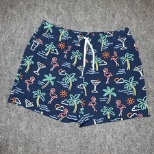 Chubbies Neon Drinks Palm Print Swim Shorts 2XL Drawstring Pockets 6" Inseam