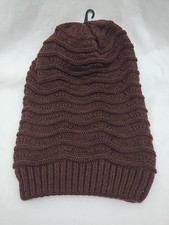 Slouch Hat Winter Baggy Ski Beanie Floppy Stocking Chocolat Brown Knit Women Men