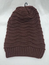 Slouch Hat Winter Baggy Ski Beanie Floppy Stocking Chocolat Brown Knit Women Men