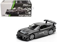 MAZDA RX7 (FD) "RE AMEMIYA" WIDEBODY RHD GUNMETAL GRAY 1/64 BY POP RACE PR640255