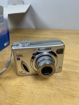 Sony Cyber-shot DSC-W7 7.2MP Digital Camera Tested Box Memory Stick Case