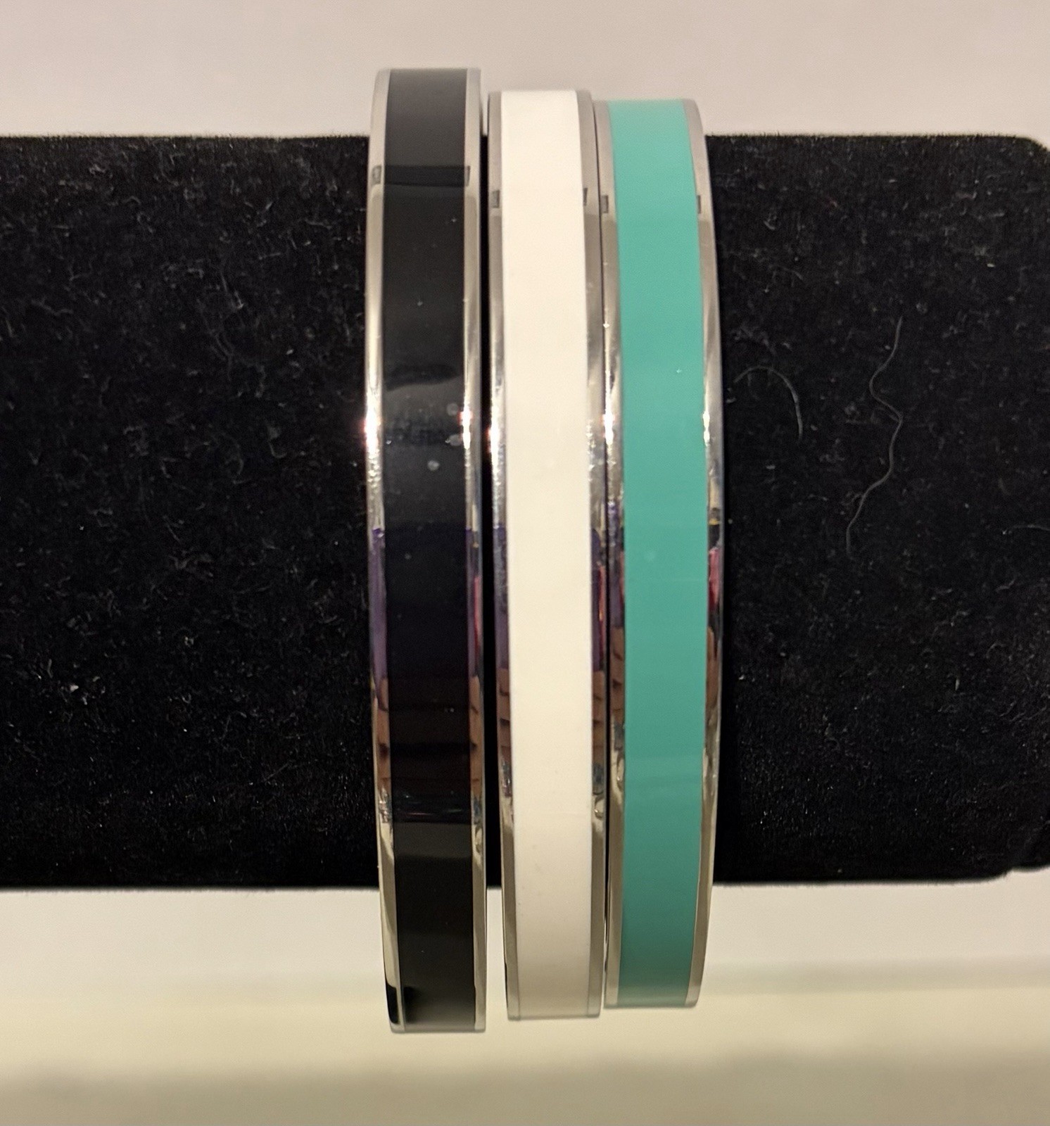 Rustic Cuff 3 Pc Black White Turquoise Bangle Bra… - image 1