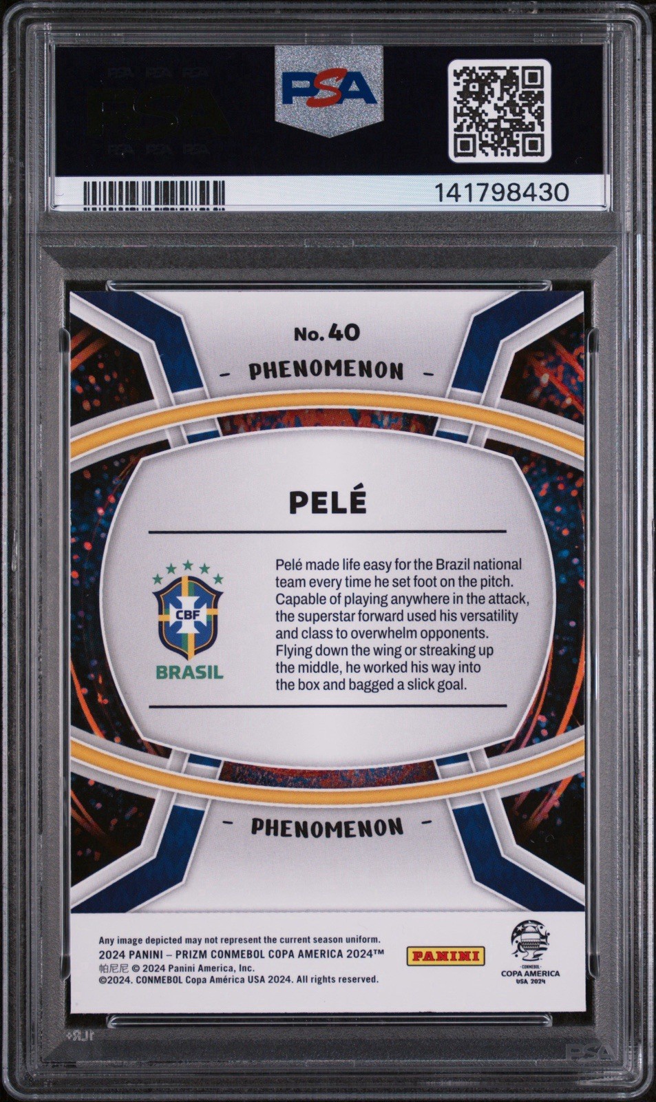 2024 Panini Copa America Pele #40 Phenomenon PSA 10 view 2
