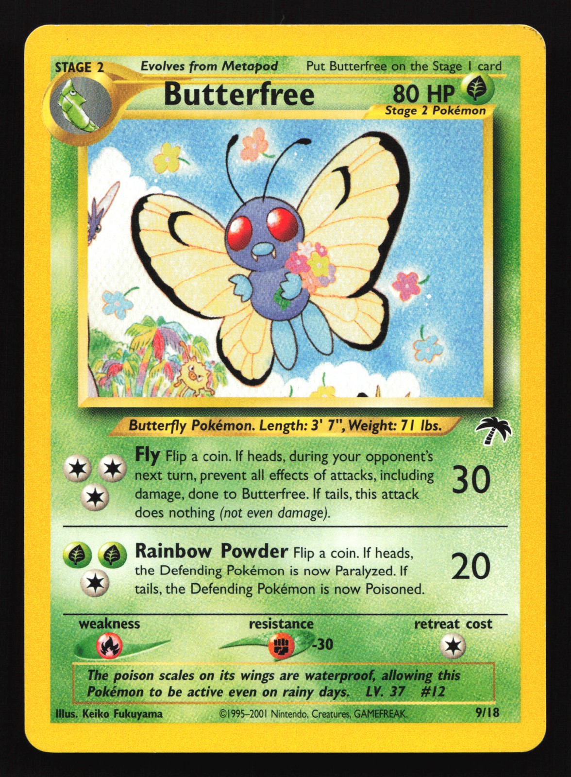 Butterfree 9/18 Southern Islands Promo Pokemon Card