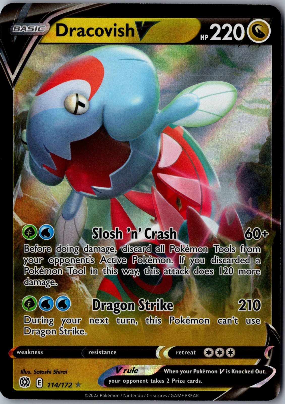 Dracovish V 114/172 Ultra Rare Brilliant Stars Lightly Played Pokemon Card