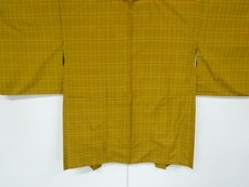 6038801: JAPANESE KIMONO / ANTIQUE HAORI / TSUMUGI / WOVEN GRID