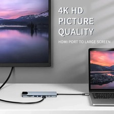 8 in 1 USB Type C HUB Docking Station HDMI USB 3.0 2.0 Port Splitter RJ45 SD/TF