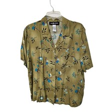 Vintage Y2K Fairy Grunge Top Size M Whimsigoth Dark Floral Forest Fairy