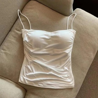 Women Y2K Crop Tank Top Spaghetti Strap Sleeveless Cami Basic Fit