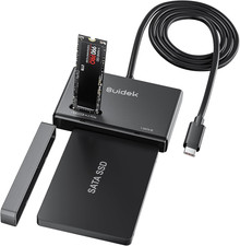 M.2 Nvme SATA to USB C Adapter, 10Gbps External SSD Enclosure