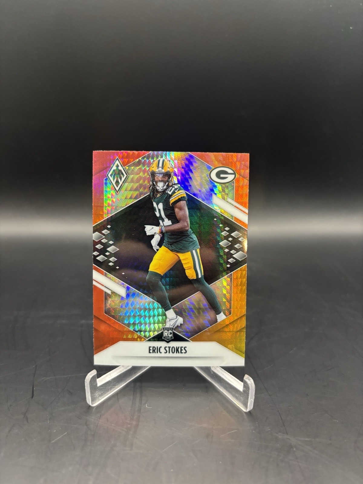2021 Panini Phoenix Eric Stokes Fireburst Parallel Rookie Green Bay Packers #154