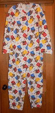 Women's Size Medium M LOONEY TUNES 100 Cotton Flannel One Piece Pajama Set TAZ
