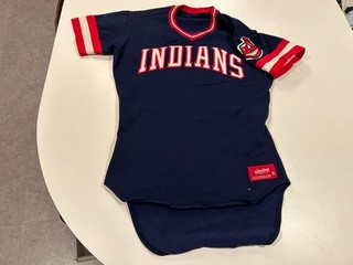 original circa 1980's CLEVELAND INDIANS minor league baseball GAME WORN JERSEY